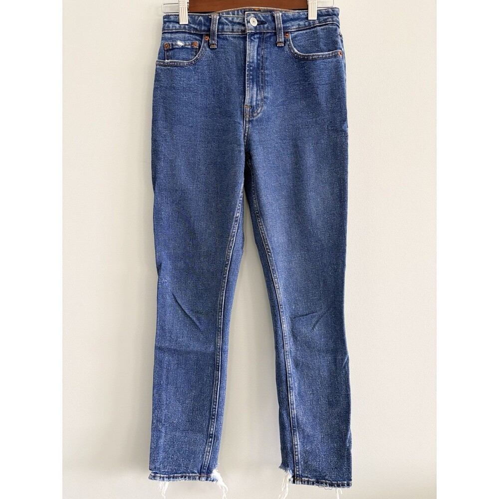 Abercrombie & Fitch Simone Jeans Womens 25/0 High Rise Slim Distressed Hem